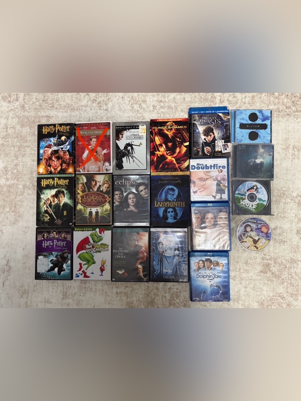 Assorted Movies DVD & Blu-ray Collection - Mixed Colors